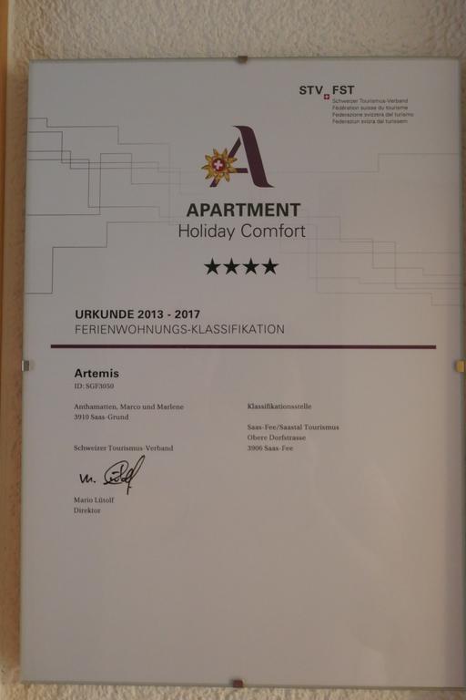 Haus Artemis Apartment Saas-Grund Ngoại thất bức ảnh